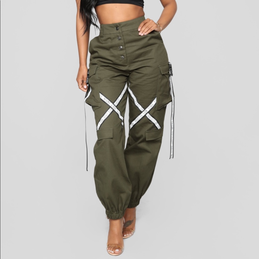 Olive Sayra cargo joggers